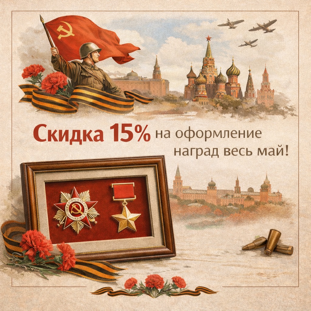 Весь май cкидка 15% на оформление наград